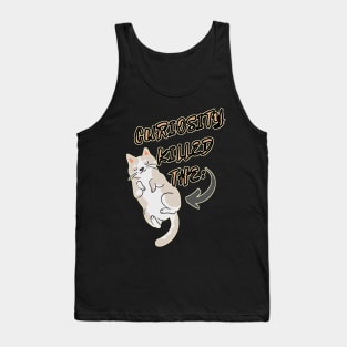 Illustrated drawing of Montes Negro cat with phrase Tank Top